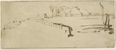 Landscape with a Farmstead (Winter Landscape) by Rembrandt van Rijn